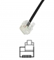 Preview: 6 m NTBA-Splitter Kabel; TAE F auf RJ11 DEC Stecker, versetzte Nase; DSL, IP