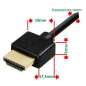 Preview: 1,0 m HDMI Kompakt-Kabel, extra dünn, kurze Stecker, High Speed, UHD, 4K / 60Hz