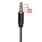 Preview: 0,5 m Klinke Aux Kabel 3,5 mm - 4 polig; vergoldet; iPhone, iPad, MP3; schwarz