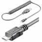 Preview: 1,0 m Micro USB Spiral-Kabel [Datenkabel, Ladekabel]; für Handy, Tablett