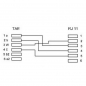 Preview: Telefon TAE Modular Adapter: TAE-F Stecker auf RJ11 / RJ14 Buchse (6P4C)
