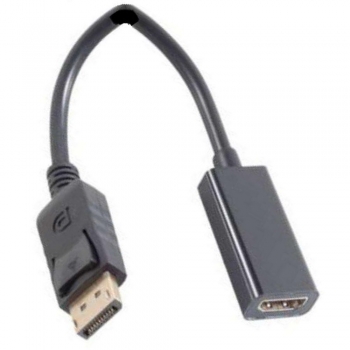 Displayport Adapter: Displayport Stecker an HDMI Buchse, inkl. Audio, 12 cm