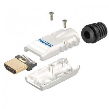 HDMI Stecker zur Selbstmontage; Lötversion; Typ A 19-pol.; Vollmetall; vergoldet