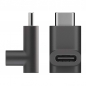 Mobile Preview: USB C-Winkeladapter, 90 Grad gewinkelt, Kontakte vernickelt,  5 Gbit/s