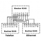 Preview: Y-Adapter, Verteiler, Splitter: 1x Ethernet [LAN, Netzwerk] + 1x ISDN, RJ45