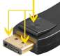 Mobile Preview: Displayport - HDMI Adapter mit Audioübertragung, Stecker mit Verriegelung