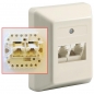 Preview: ISDN Doppel-Dose für 2 Leitungen, 8/8(4)-8/8(4), mit integriertem Endwiderstand