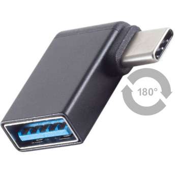 USB Winkel-Adapter: C™-Stecker auf A Buchse, für links/rechts; OTG; SuperSpeed