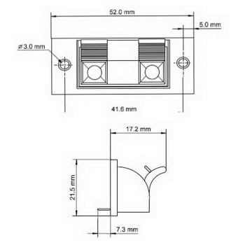Lautsprecher Einbau-Anschluss-Terminal Stereo; 2-polig; Klemmleiste mit Klippfix