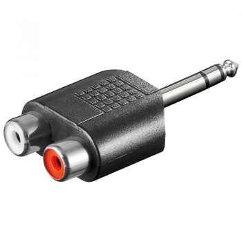 Klinke-Cinch Adapter Stereo, 6,35 mm Klinken Stecker auf 2x Cinch Kupplung