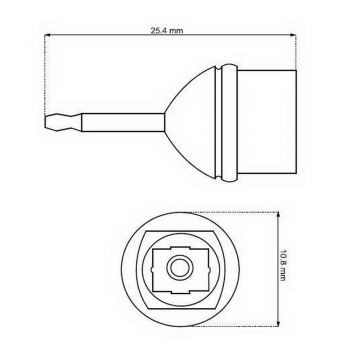 Optischer Adapter: 3.5 mm Mini Opto Stecker auf Toslink Buchse; vergoldet