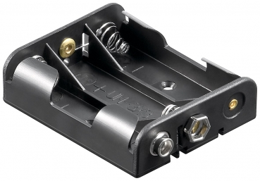 Batteriehalter, Akku-Halter für 3x Mignon AA (LR6), mit Druckknopfanschluss