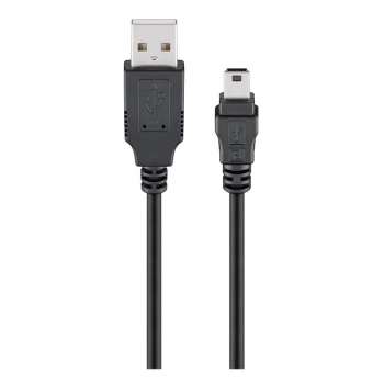 0,15 m USB Mini B Adapterkabel; A Stecker zu Mini B Stecker 5 Pin; 100% Kupfer