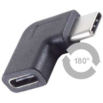 USB Winkel-Adapter- USB 3.1 C Stecker auf C Buchse, 90° nach links oder rechts