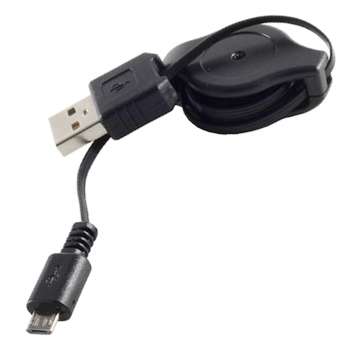 Ausziehbares Micro USB Ladekabel, 1,0 m, Flachkabel, Kompaktgehäuse