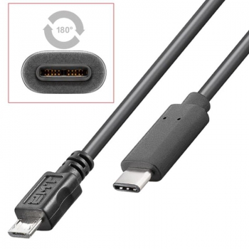 0,6 m USB 3.1 SuperSpeed Adapterkabel; C- Stecker auf Micro B Stecker