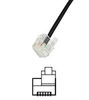 3 m NTBA-Splitter Kabel, TAE F auf RJ11 DEC Stecker, versetzte Nase, DSL, IP