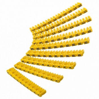 90x Kabelmarkierer, Clip mit Buchstaben A,B,C, für Kabel 4-6 mm, z.B. Netzwerk