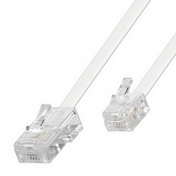 10 m Telefon-/Modular-Kabel, RJ11 Stecker auf RJ45, für VoIP und digital, 1:1