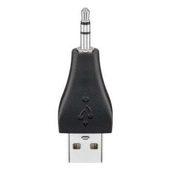 USB - Klinke Aux Adapter : USB A Stecker an 3,5mm Stecker stereo, 3-polig