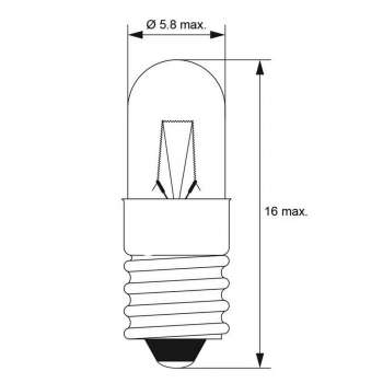 10x Glühlampe, Kleinlampe E5,5; 12V DC, 150 mA, 1,8 W; Modellbau; Kleinstlampe