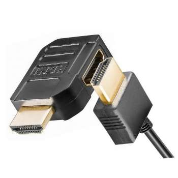HDMI Winkel-Adapter rechtwinklig; Abwinkelung nach rechts; bester Knickschutz