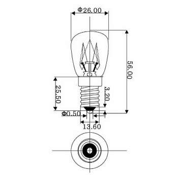 Kühlschranklampe, Möbel-Lampe, dimmbar, 25 W, E14, 1500 Stunden, EEFK E
