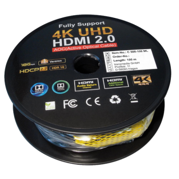 100 m Aktives HDMI 2.0 Glasfaser - Kabel, Optisches Hybrid-Kabel (AOC), 4K /60Hz