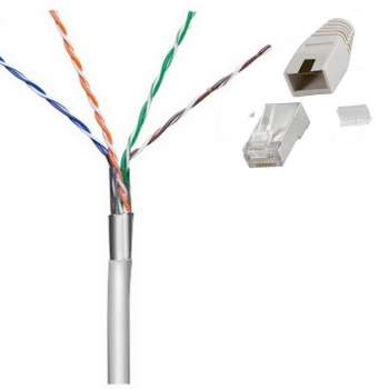 25 m Cat5e Netzwerkkabel-Patchkabel + 20x Stecker, F/UTP, Twisted Pair