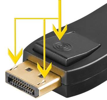 Displayport - HDMI Adapter mit Audioübertragung, Stecker mit Verriegelung