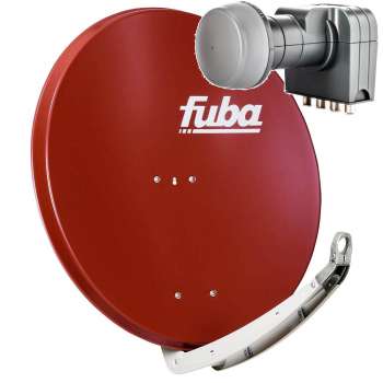 Fuba HD Sat Anlage 78 cm, 4 Teilnehmer, inkl. Quad LNB mit Verstärkung 55dB (ZR)