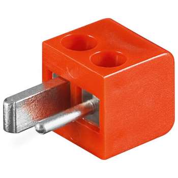 2x Lautsprecher-Stecker Mini DIN: 1x rot+1x schwarz; lötfrei; Winkelstecker; KFZ