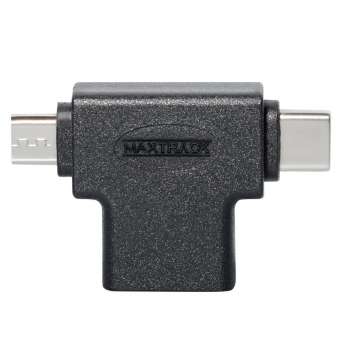 USB Kombi OTG Adapter USB-A Buchse auf USB Micro-B Stecker und USB-C Stecker