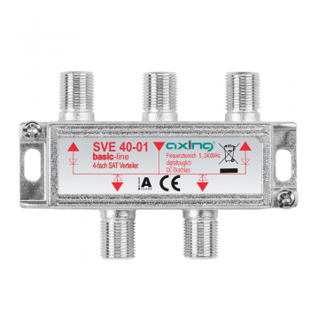 Axing 4-fach Sat Unicable /SCR Verteiler dioden-entkoppelt, auch Kabel-TV