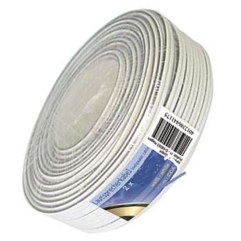 10 m Lautsprecher-Kabel 2x 2,5 mm² weiss; Boxenkabel; %100 CCA Kupfer [€0,46/m]