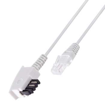 0,5 m DSL / VDSL Router Kabel, TAE F Stecker auf RJ45 Stecker, RJ45 mit Pin 4,5