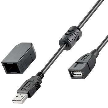2,0 m USB Verlängerung - Kabel mit Sicherungsclip/Zugentlastung