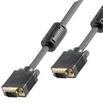 2 m VGA-SVGA-XGA Premium Monitor-Kabel; vergoldet; 2x Ferrit Filter;2xgeschirmt