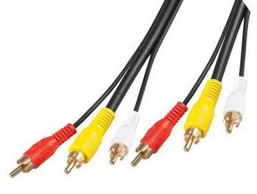 10 m Audio-Video Kabel Premium , vergoldet, 1x Video und 2x Audio Stereo