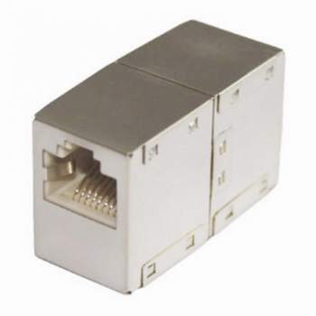 Patchkabel-Verbinder-Kupplung Cat6, Metallgehäuse, vollgeschirmt [Modular, ISDN]