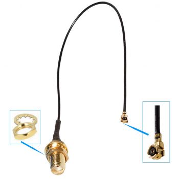 WLAN Einbau Anschluss/Kabel, U.FL/Ipex Stecker auf SMA Buchse, Pigtail 15 cm