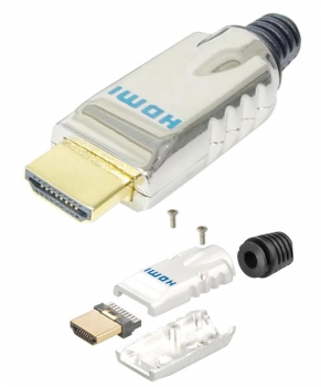 20 m HDMI Verlege-Kabel mit 2 HDMI Steckern, Meterware zur Selbstmontage