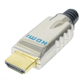 HDMI Stecker zur Selbstmontage; Lötversion; Typ A 19-pol.; Vollmetall; vergoldet