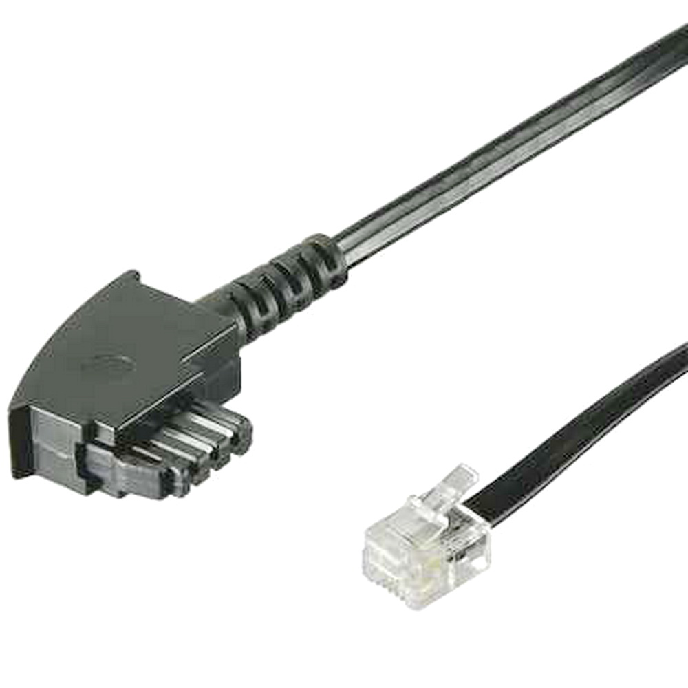 6 m Telefon-Kabel; TAE F > RJ11 Stecker 6P4C 4-polig; Telekom/Siemens ...