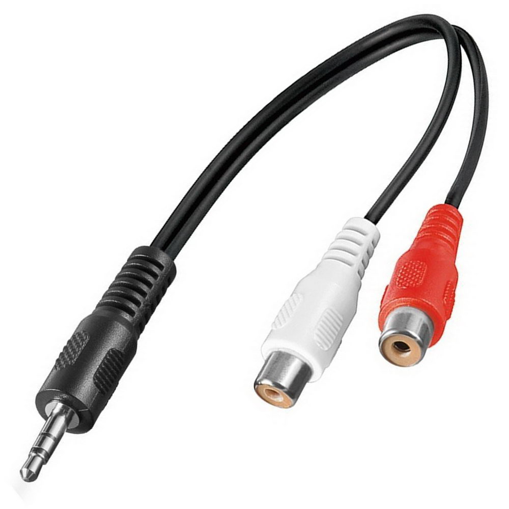 Audio Klinke Adapter 3,5mm Klinken Stecker auf 2x Cinch Buchse Y K 