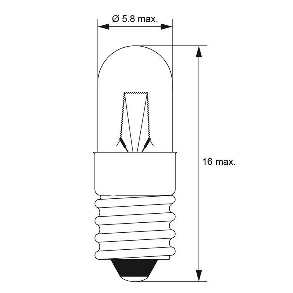 Glühlampe, Kleinlampe E5,5, 12V DC, 150 mA, 1,8 W, Modellbau