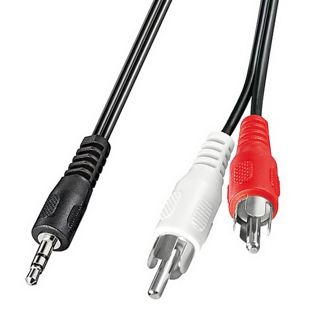 2  x Cinchstecker AUX Audio Kabel 5,0m Länge 3,5mm Klinkenstecker / Klinke