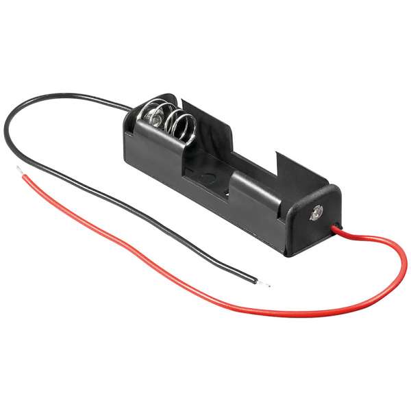 Batteriehalter, Akkuhalter 1x Mignon AA mit Kabel [Batteriefach, Akkufach]