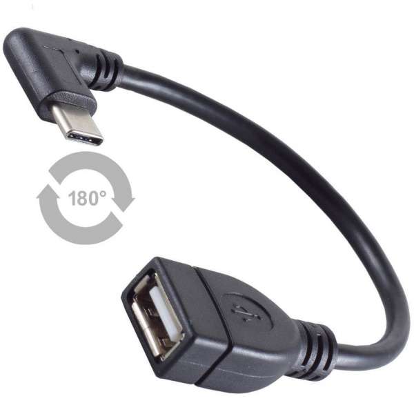 USB Winkel-Adapter- C™-Stecker auf USB 2.0 A Buchse, für links/rechts, OTG