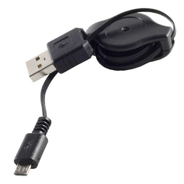 Ausziehbares Micro USB Ladekabel; 1,0 m; Flachkabel; Kompaktgehäuse